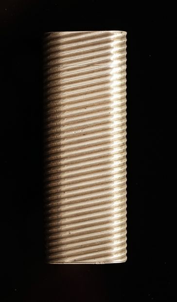 CARTIER - Silver knurled gas cylinder with...