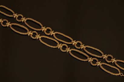 18K (750/°°) yellow gold SAUTOIR, twisted...