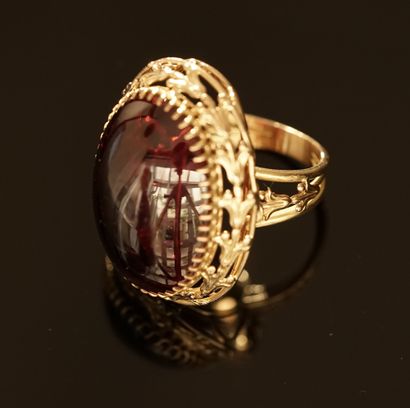 Antique ring in 18k yellow gold (750/°°)...