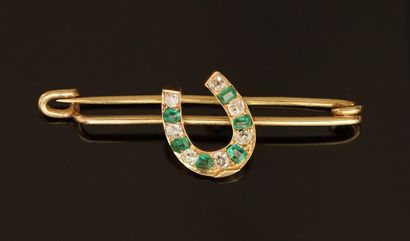 18k (750/°°) yellow gold PINGLE with horseshoe...