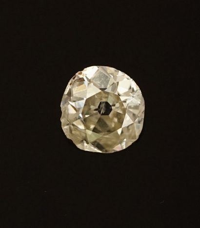 Antique cut diamond, cushion, on paper. Scratches....