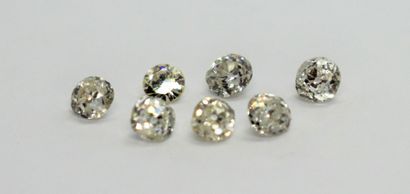 LOT of 7 old cut diamonds, from 0.12 to 0.21ct,...