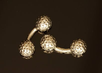 HERMES - PAIR OF POCKET BUTTONS in silver...