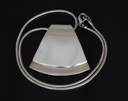 KARL LAGERFELD - Modernist silver color metal...