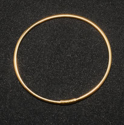 18K (750/°°) yellow gold JONC, turned thread,...