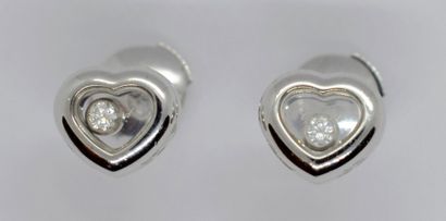 CHOPARD - EARRINGS in 18K (750/°°) white...