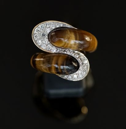 Yellow gold ring 18k (750/°°) forming a 