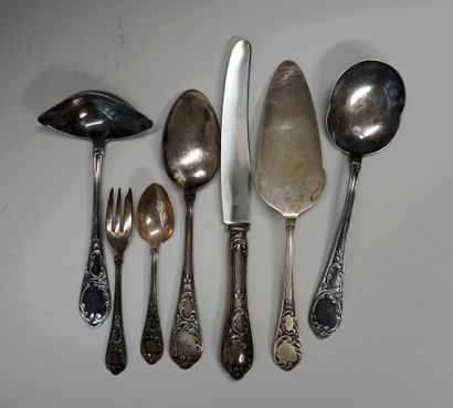 PART OF HOUSEHOLD in silver plated metal...