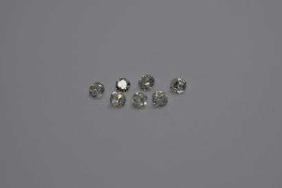 LOT of 7 old cut diamonds, from 0.12 to 0.21ct,...