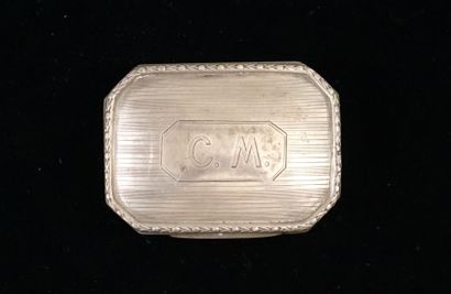 English silver box of octagonal shape with...