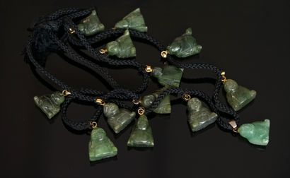 SAUTOIR in cord of passementerie, decorated...
