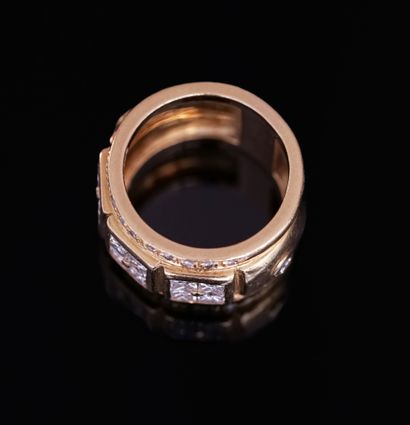 BAND RING in 18k yellow gold (750/°°°) set...