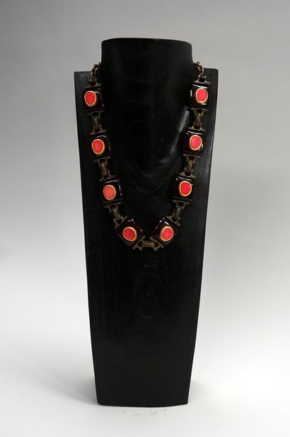 DOMINIQUE DENAIVE - Metal and resin NECKLACE...