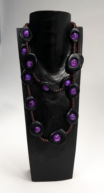 DOMINIQUE DENAIVE - Resin skirt made of black...