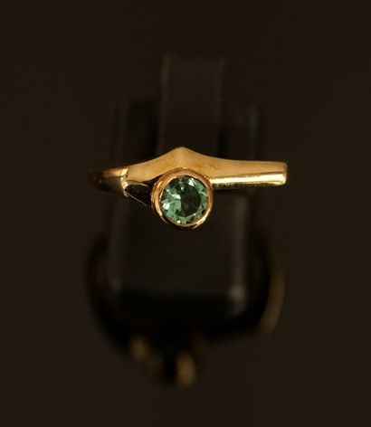 RING in 18k yellow gold (750/°°) of geometrical...