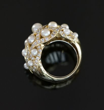 DOME RING in 18k (750/°°) yellow gold, formed...