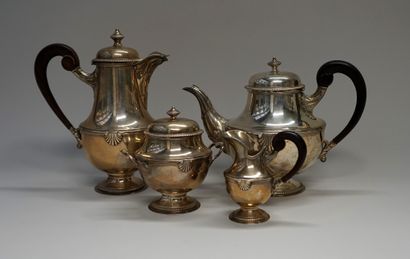 Tea and coffee set in silver with Minerva...