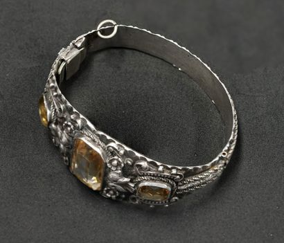 
BRACELET rigide ouvrant en argent 925°/°°...