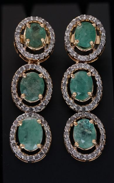 PAIR OF 925°/°° gilt silver EARLINGS, each...