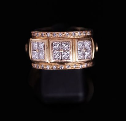 BAND RING in 18k yellow gold (750/°°°) set...