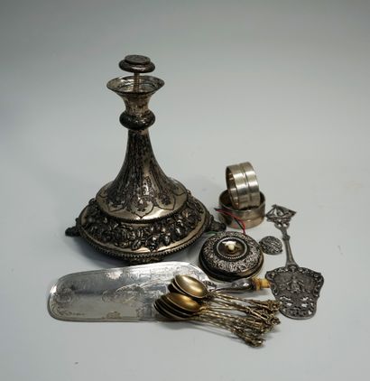 SET in silver 800/°° including: 12 mocha...