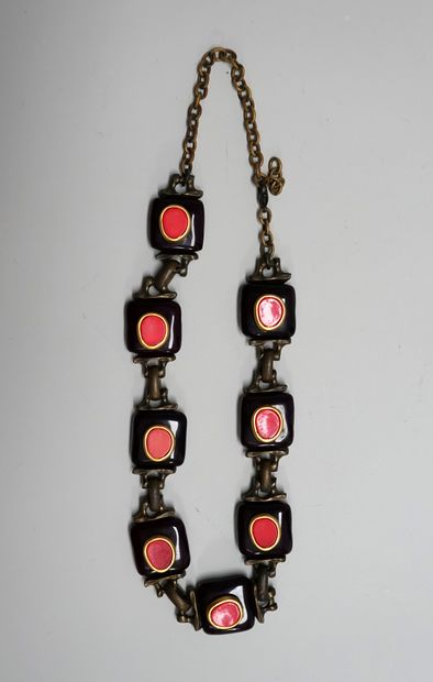 DOMINIQUE DENAIVE - Metal and resin NECKLACE...