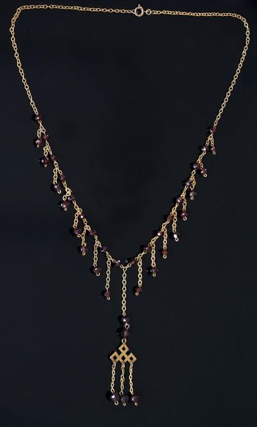 COLLIER collerette en or jaune 18k (750/°°)...