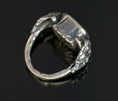 RING in yellow gold 14k (585/°°) and silver...