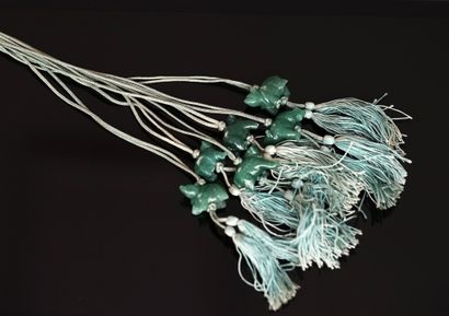 SET of 6 silk necklaces with tassels each...