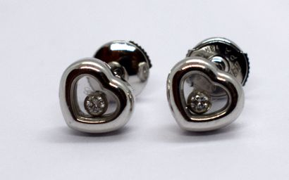 CHOPARD - EARRINGS in 18K (750/°°) white...