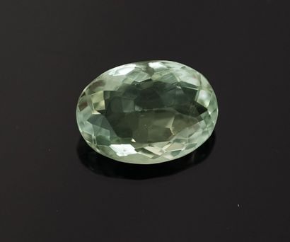 PRASIOLITE (green amethyst) faceted oval...