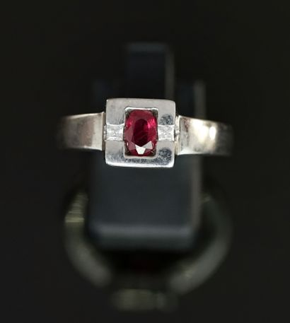 CLAUDE BENAMOSI - Silver-plated metal ring...