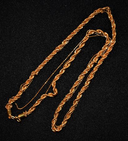
Chain with broken rope link in gold 916/°°,...