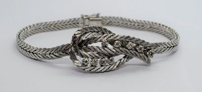 
BRACELET in 14K white gold (585/°°), soft...