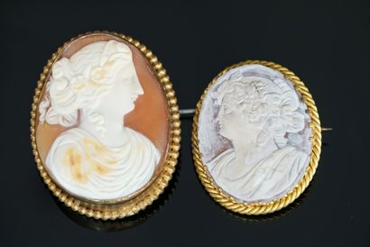 SET OF 2 Cameo PINS featuring female profiles....