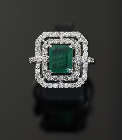 RING in 18k white gold (750/°°) set with...
