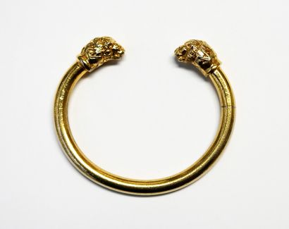 BRACELET open rigid gold metal ended by 2...