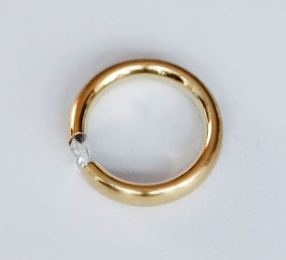 Ring in silver gilt (vermeil) and zircon...