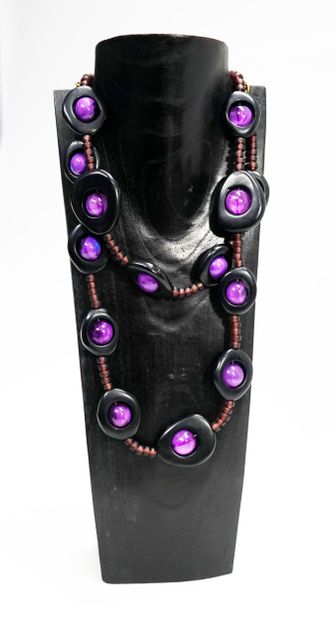 DOMINIQUE DENAIVE - Resin skirt made of black...