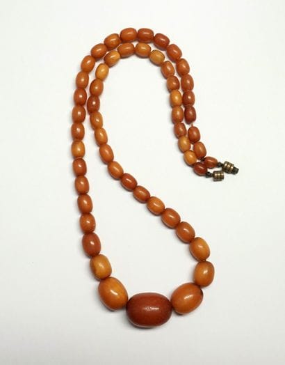 NECKLACE in amber Butter scotch caramel drop...