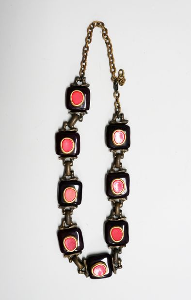 DOMINIQUE DENAIVE - Metal and resin NECKLACE...