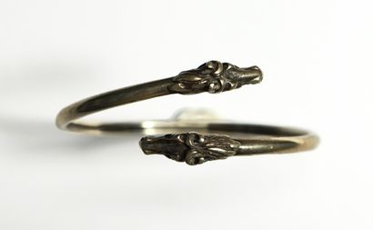 BRACELET with two horse heads in silver 925/°°....