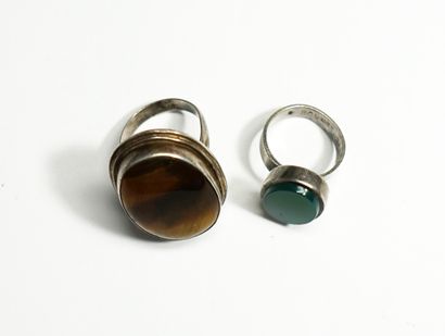 SET of 2 adjustable rings in silver 925/°°....