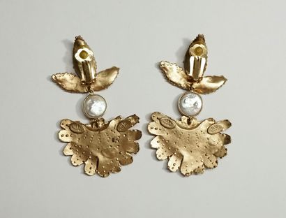 GAS BIJOUX - EAR CLIPS gilded metal pendants...