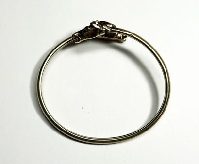 BRACELET with two horse heads in silver 925/°°....