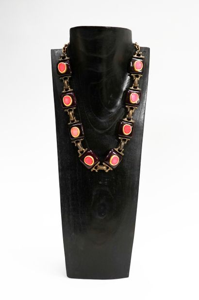 DOMINIQUE DENAIVE - Metal and resin NECKLACE...