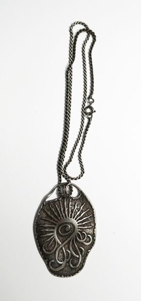 Designer pendant with abstract design, signed...