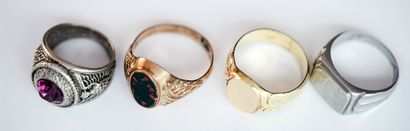LOT of 4 antique gold plated and various...