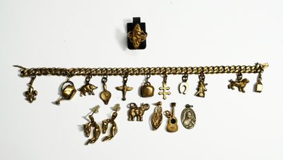 SET of gold-plated or gilded metal jewelry...