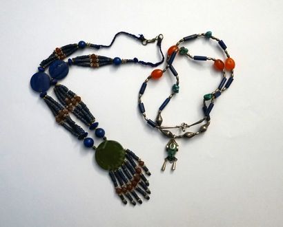 HARDSTONE: SET of 2 necklaces with lapis,...